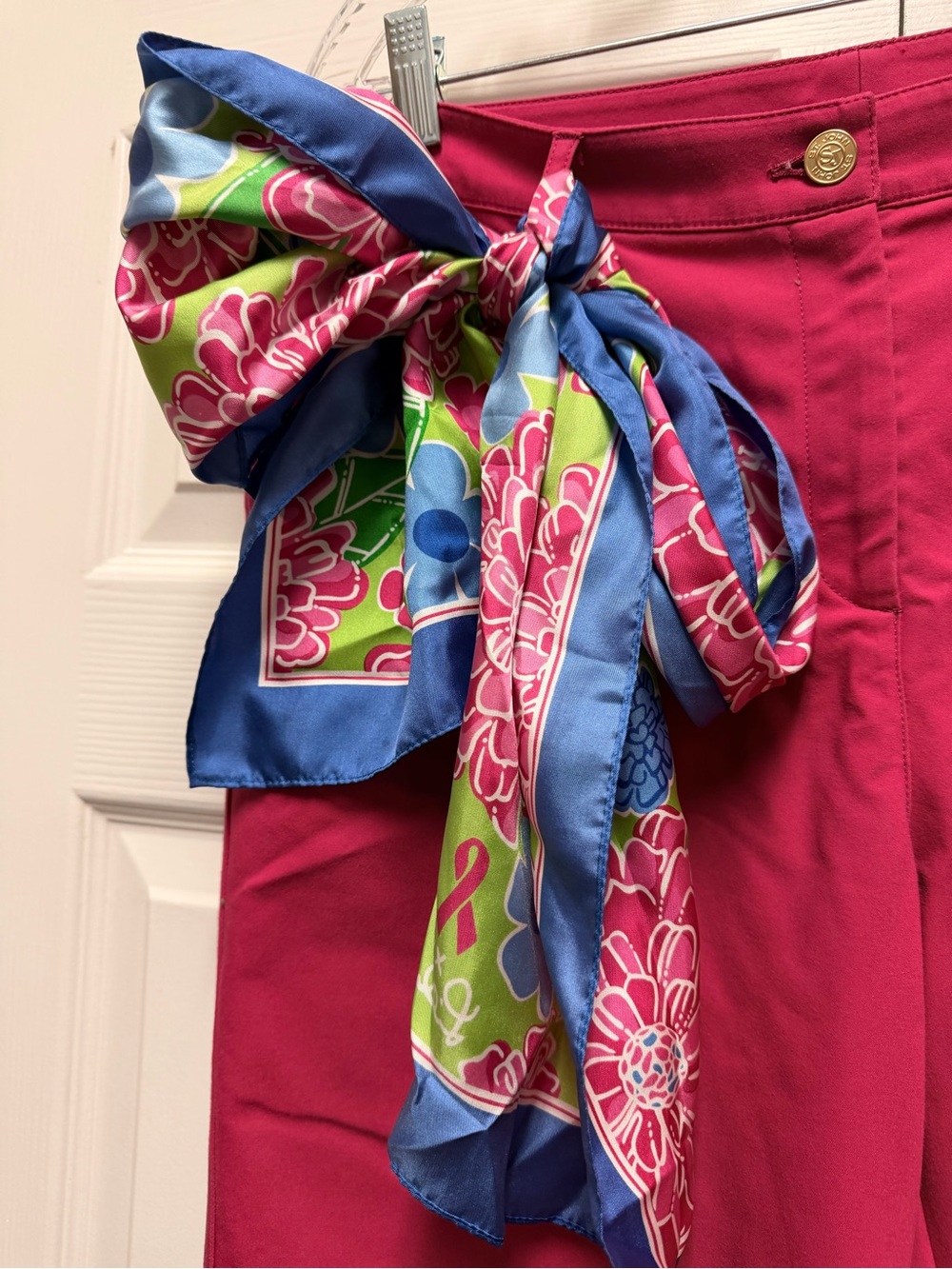 St. John Sport Bright Fuchsia Boot Cut Jeans Size 10